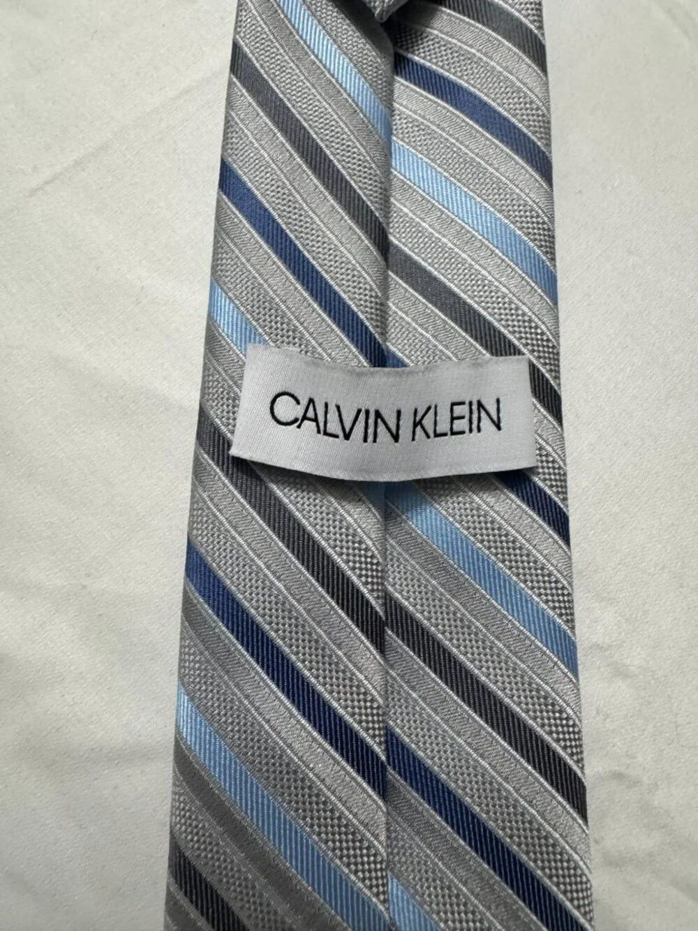 Calvin Klein Grey Striped Tie Boys